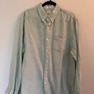 J Crew Long Sleeve Irish Linen Button Down Shirt